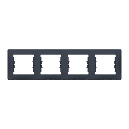 Рамка 4 поста горизонтальна Schneider Electric Sedna, графіт, SDN5800770 - 1