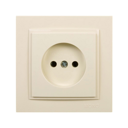 Розетка одинарная Mono Electric DESPINA, без заземления, крем, 102-170022-116 - 1