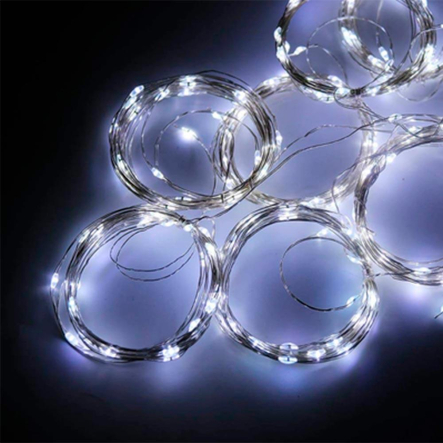 Гирлянда леска штора (Лучи росы) 2*2 м, USB, с пультом, белая, M-39