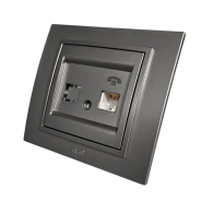 Розетка телефонна EL-BI Zena цифрова, чорна, 500-011100-221