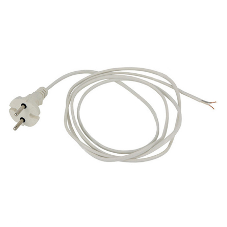Шнур с круглой вилкой 1,3м белый 6А 220В ШВВП - 1