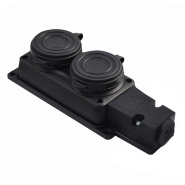 Колодка FAR 2 гнізда каучук із заземленням, F403