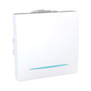 Выключатель одноклавишный с подсветкой, белый, Schneider Electric Uniсa, MGU3.203.18N