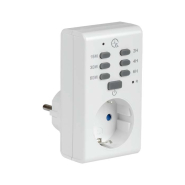 Розетка-таймер електронний IEK РТЕ-2 з індикацією 15хв-6ч 16А IP20, ERT-12-1-16-O-00-4-20-K01