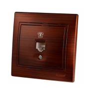 Розетка телефонна євро Lezard MIRA, Античний Кедр, 701-0404-137