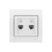 Розетка Lezard DERIY комп'ютерна подвійна, біла, 702-0202-141