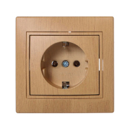 Розетка Lezard MIRA одинарна із заземленням, Дуб класичний матовий, 701-5151-122В