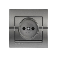 Розетка Lezard DERIY, темно сірий металік, 702-2929-121