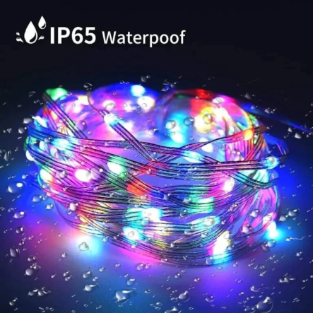 Гирлянда LED лента умная RGB 10м от USB+ пульт, Роса, IP67