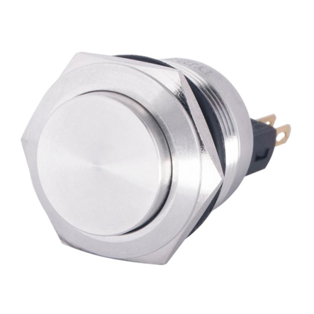 Кнопка металлическая АСКО-УКРЕМ TYJ 22-221, плоская с выступом 22мм 1NO+1NC, A0140010126 - 1