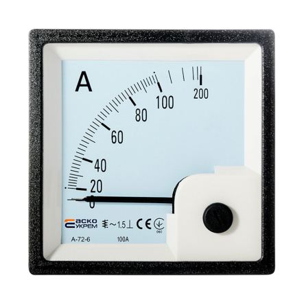 Амперметр прям. вкл. АСКО-УКРЕМ A-72-6, 100А AС 72х72, A0190010063 - 1