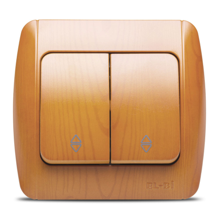 Вимикач EL-BI ZIRVE, 2 кл., прохідний, ольха, 501-010701-211 - 1
