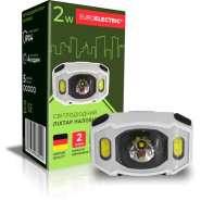 Фонарик налобный LED Euroelectric 2W 6500K SMD+COB 2xAAA белый