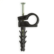 Обойма для труб та кабелю Д.15-16мм / 50шт / чорний