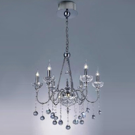 Люстра подвесная KINGLONG MD71709-9A, 9хG4x20W, 63х137 см, хром/хрусталь - 1