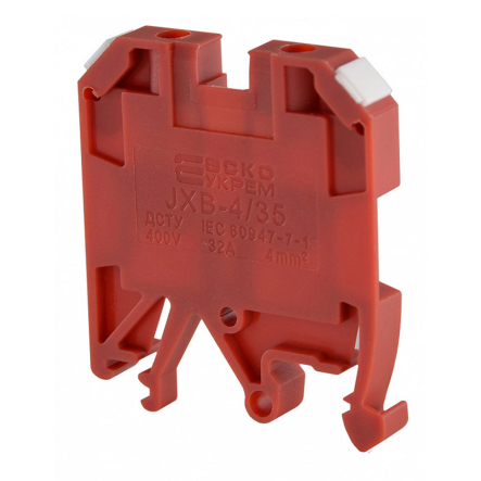 Клеммник винтовой JXB-4х35 красный, АСКО-УКРЕМ, A0130010034