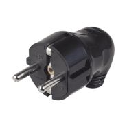 Вилка розбірна кутова, 2P+PE, 16А, чорна, ІЕК, EVP11-16-01-K02