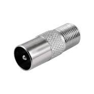 Перехідник штекерний F-штекер TV корпус металевий, 2-0104