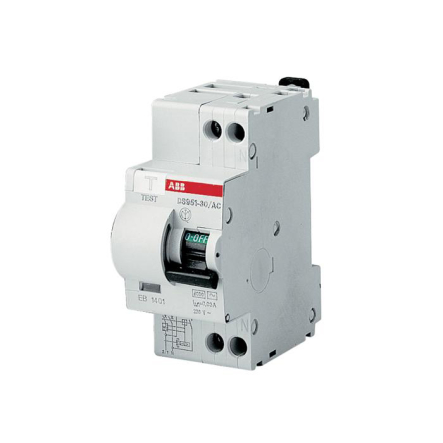Дифференциальный автоматический выключатель ABB DS951-C6, 30mA/AC, 2P 6A C 6kA 30мА, 16021351 - 1