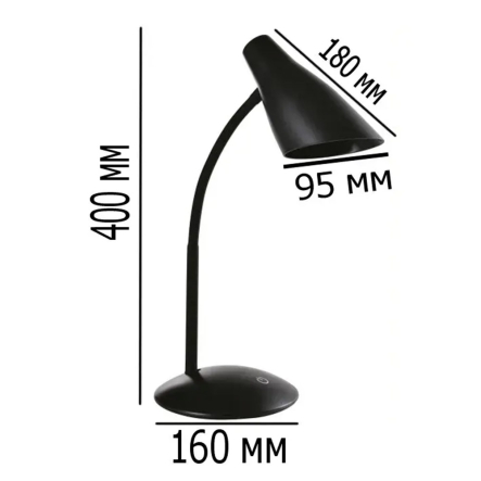 Настольная лампа LED BATISTA BLACK 7W, LUMANO LU-700-2303, чорная (USB-подключение)