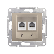 Розетка телефонная 2я RJ11 Schneider Electric Sedna, титан, SDN4201168