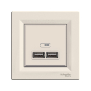 Розетка USB 2,1А Schneider Electric ASFORA, крем, EPH2700223