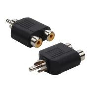 Перехідник шт. RCA - 2гн RCA корпус, пластик