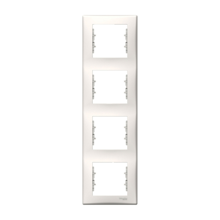 Рамка 4 поста вертикальная Schneider Electric Sedna, слоновая кость, SDN5802023 - 1