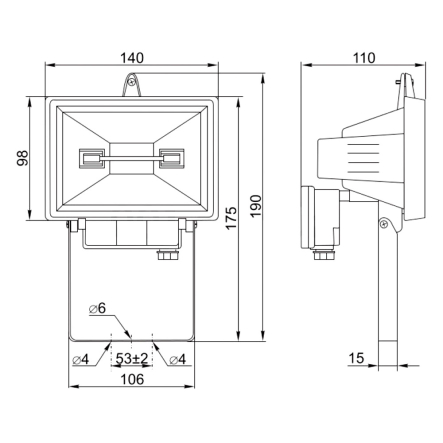 Прожектор IEK ИО-150, 150W, IP54, галогенный, черный, LPI01-1-0150-K02