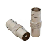 Перехідник гн. BNC-шт.TV, латунь