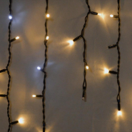 Гирлянда внешняя DELUX, ICICLE, 75LED, 2x0,7м, белая, flash, белая теплая/чёрная, IP44