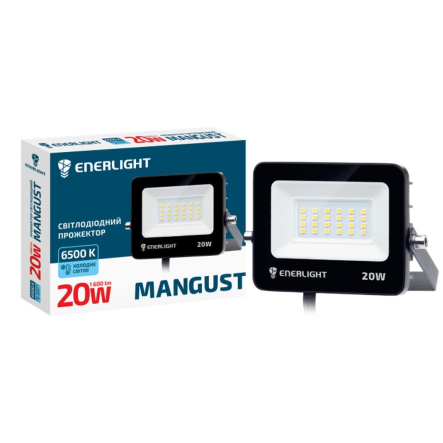 Прожектор LED Enerlight MANGUST 20W, 6500K, IP65, MANGUST20SMD80С - 1