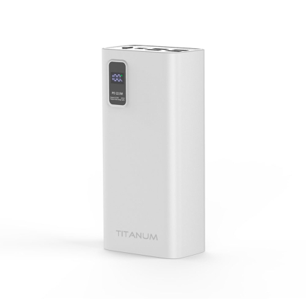 Повербанк (УМБ) TITANUM 728S, 30000 мАч, 22.5W, White