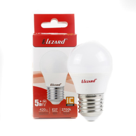 Лампа светодиодная Lezard 5W 2700K E27 220V A45 - 1