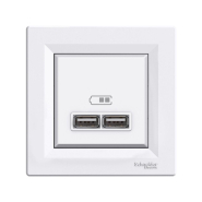 Розетка USB 2,1А Schneider Electric ASFORA, белая, EPH2700221