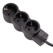Удлинитель LEGRAND 3x2К+З 3м, с заземлением, чёрный, 695015