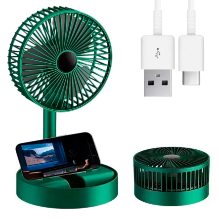 Вентилятор настільний акумуляторний XL-908, 3 швидкості, зелений - 1
