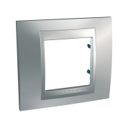 Рамка 1-местная хром матовый/алюминий Schneider Electric Uniсa TOP, MGU66.002.038