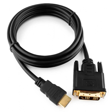 Шнур шт.HDMI-шт.DVI d-6,0mm, блистер, gold 1m чорный - 1