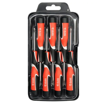 Набір прецизійних викруток YATO: плоский шліц 2-3 мм, PH(2), "TORX" (3), L= 50 мм, 7 шт, YT-25863 - 1