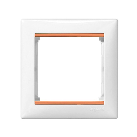 Рамка одинарная LEGRAND Valena, 774261, белый/янтарь - 1