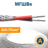 Провід монтажний МГШВЕ 2*0,75 кв.мм., гнучкий, з ізоляцією з шовку, екранований