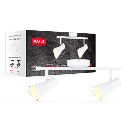 Світовий світильник на 2 лампи MAXUS MSL-02C, 8W, 4100K, білий - 1