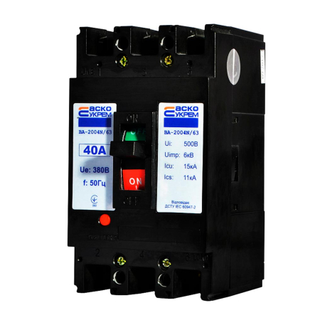 Автоматический выключатель АСКО-УКРЕМ ВА-2004N/63 3р, 40А, A0010040063