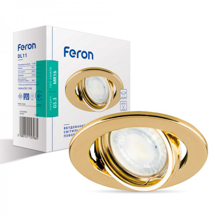 Светильник точечный Feron DL11, MR-16, G5.3, поворотный, золото, 110 - 1
