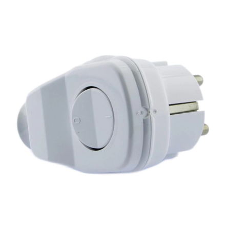 Вилка Timex с выключателем 16А белая, WT-L BI - 1