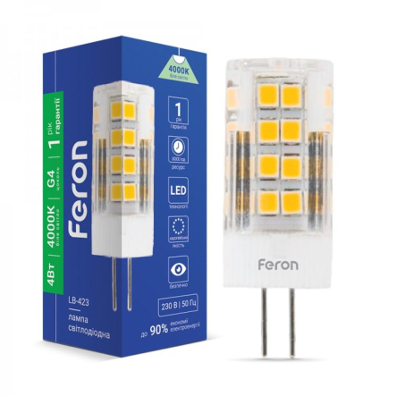 Лампа светодиодная Feron LB-423, 4W, 4000K, G4, 220V, 5289 - 1