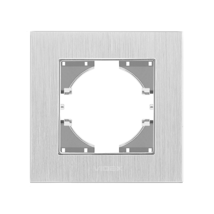 Рамка VIDEX BINERA, серебряный алюминий, 1 пост, горизонтальная, VF-BNFRA1H-SL - 3