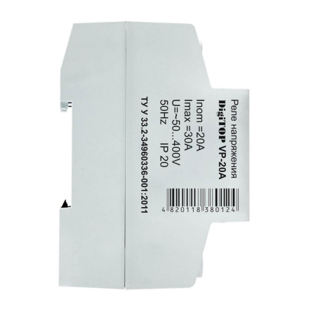 Реле напруги DigiTOP VP-20А, 20А, однофазне, цифрове - купити тут | ☎ (050) 456-56-13