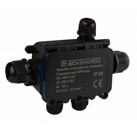 Коробка розподільна захищена АСКО-УКРЕМ UProbox 5 вводов, IP68, A0280010005 - 1